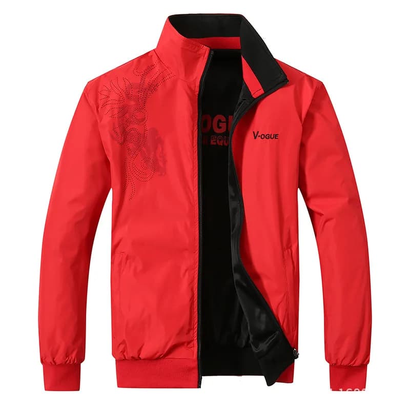 Giacca rossa da uomo New Spring Double Side Wear Cappotto Abbigliamento sportivo Abbigliamento Top Plus Size 5XL Bomber Jacket Veste Jaqueta Masculina