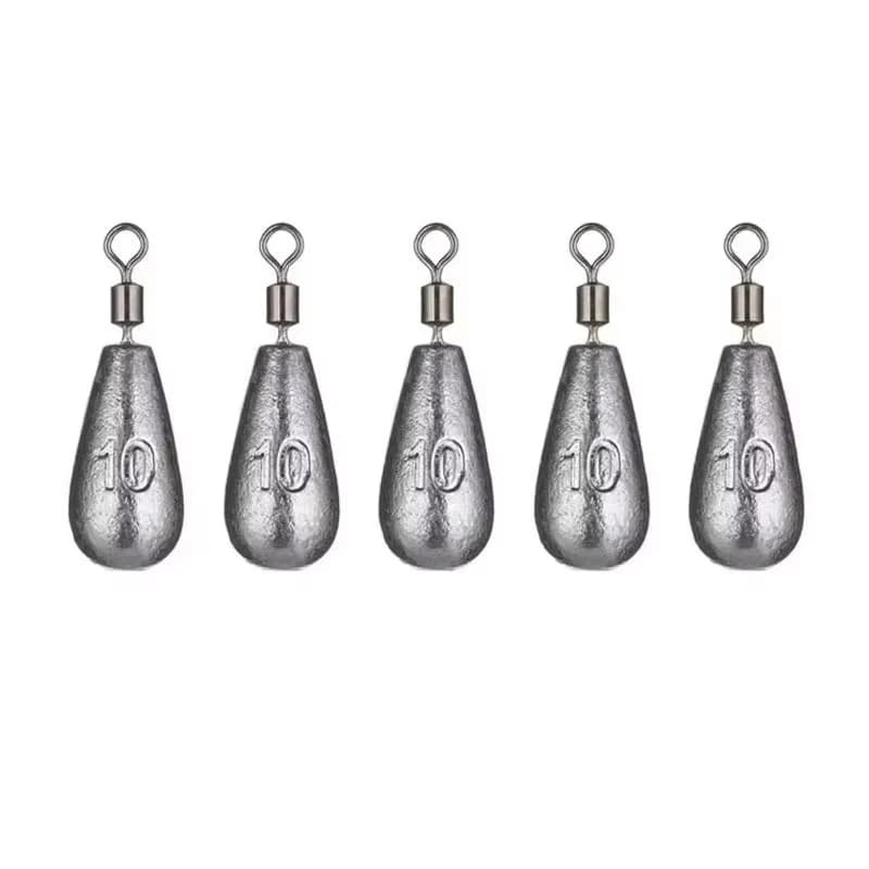 5-30 pz Piombi da Pesca a Sgancio Rapido 10g, Piombi per Esche Morbide, Accessori per la Pesca al Bass, Piombi per Lenza, Connettore per Amo