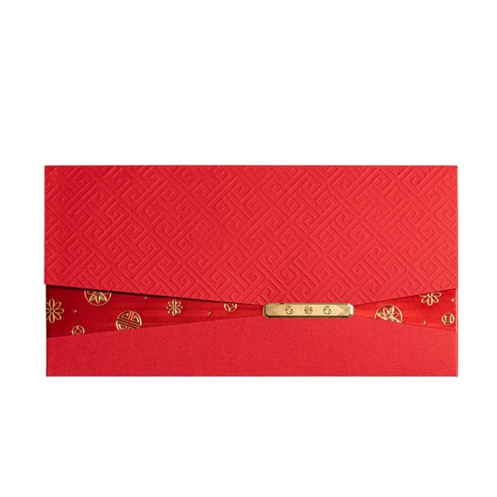 6pcs Creative Laser Engraving Chinese Red Envelopes Hollow Rectangular Red Packet Embossed Three-dimensional HongBao Business