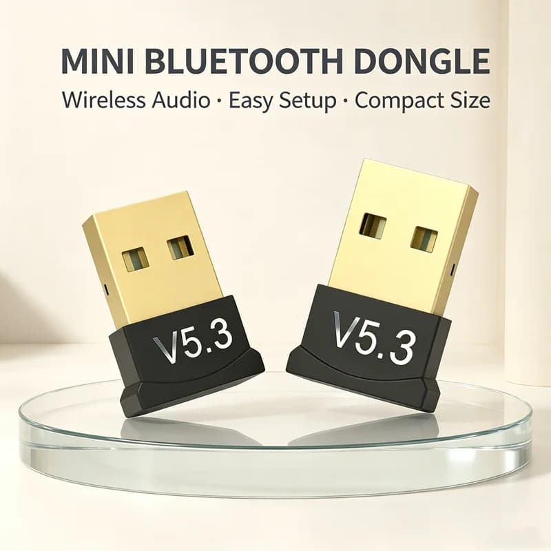 USB Bluetooth 5.3 Receiver Transmitter Wireless Audio Dongle Adapter For PC Speaker Laptop Mouse Keyboards Earphones Win8/10/11