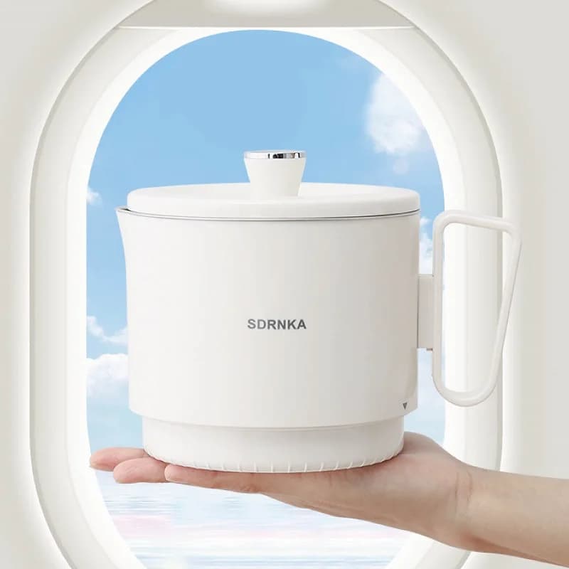 Bollitore elettrico pieghevole da 500 W 1L Tazza calda elettrica da viaggio Tazza bollente elettrica multifunzionale Bollitore isolato in acciaio inossidabile 304