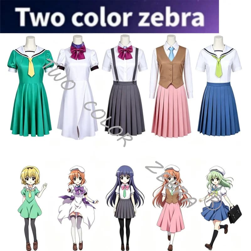 Anime Higurashi No Naku Koro Ni Cosplay Rena Ryugu Mion Sonozaki Shion Sonozaki Rika Furude Satoko Houjou School Unifrom Costume