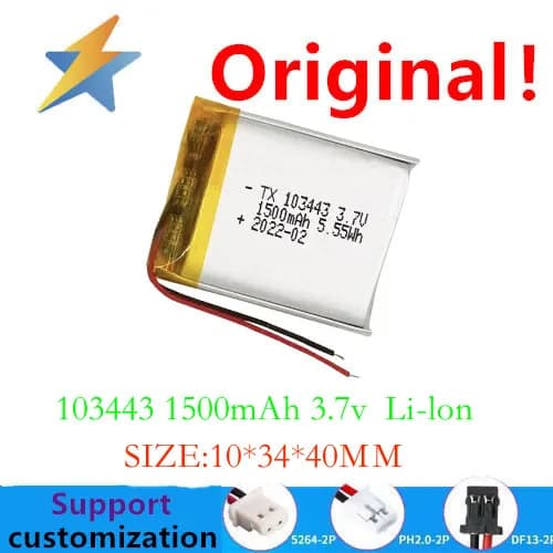 103443 batteria ai polimeri di litio 1500mAh3.7v auricolare bluetooth power bank vendite dirette in fabbrica