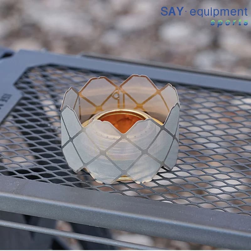 Ultralight Titanium Alcohol Stem Windscreen for Outdoors, Mini Portable Alcohol Stem, Backpack Windscreen, Camping, Hiking