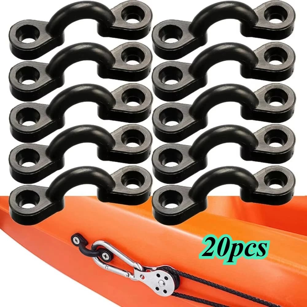 20pcs Inflatable Boat Fish Rowing Clips Marine Deck Rigging Kit Elastic Rope Accessories for Surfing Aquatic Sports