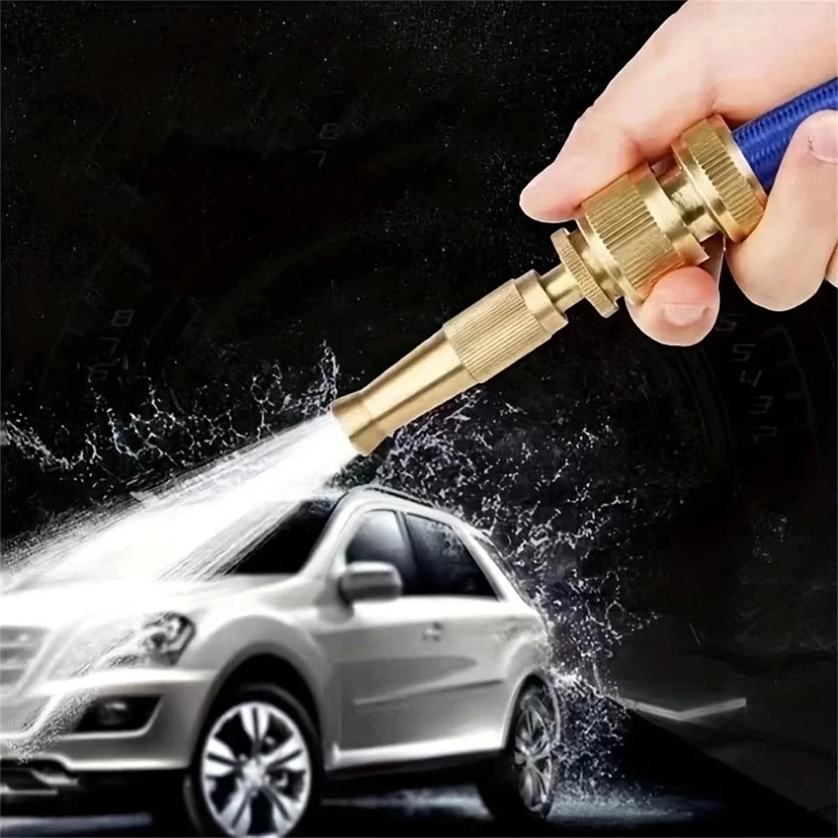 NEW Spray Nozzle Water Gun Brass High Pressure Direct Spray Quick Connector Home Hose Adjustable Pressure Garden Sprinkler