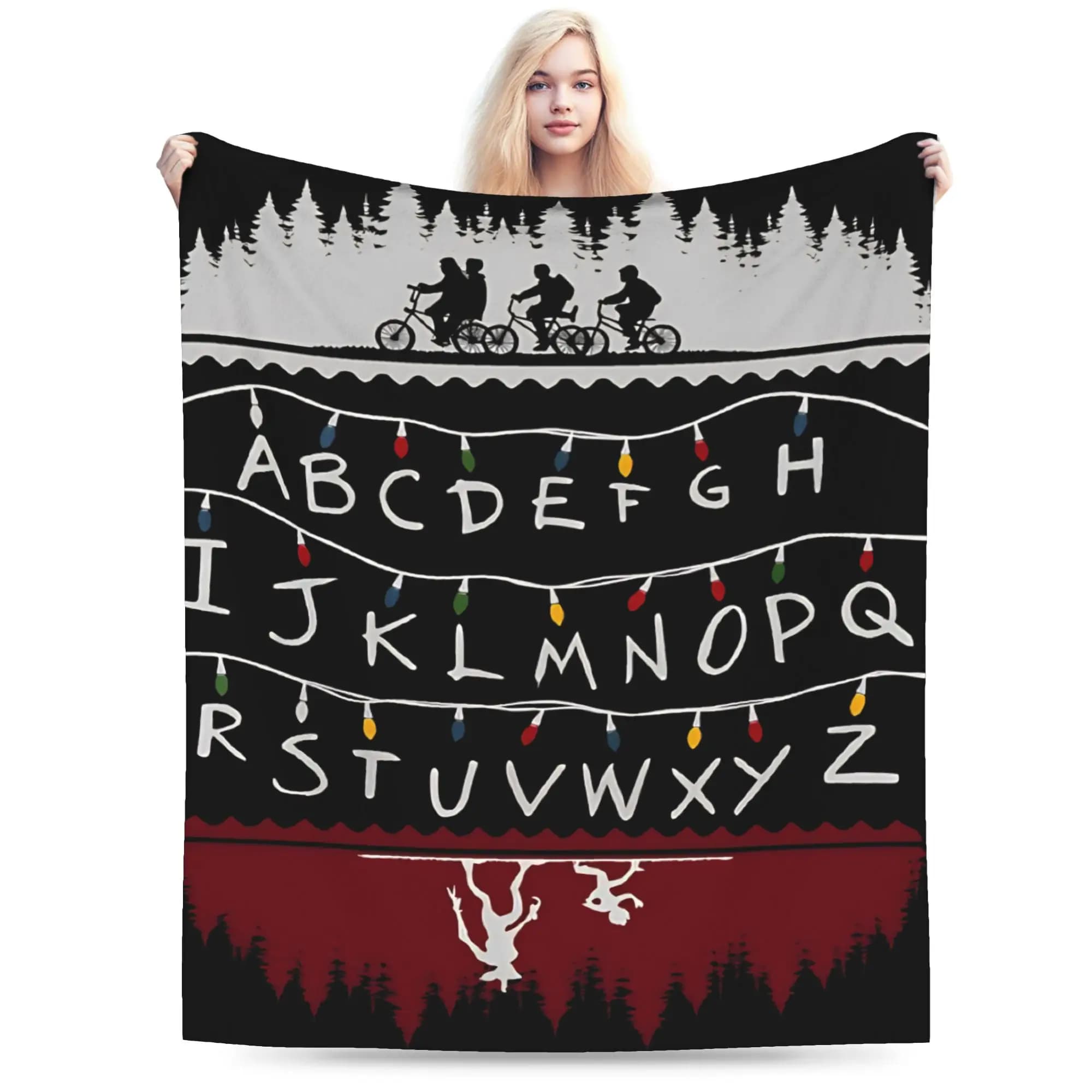 Christmas Things lights Warm Blanket Fashion Travel Office Throw Blanket Couch Chair Flannel Bedspread Sofa Bed Cover