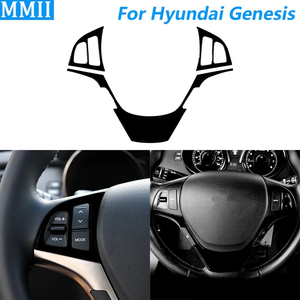 Per Hyundai Genesis Coupe 2013-2016 Piano Nero Volante Pulsante Mento Pannello di Copertura Trim Set Accessori Auto Adesivo Interno