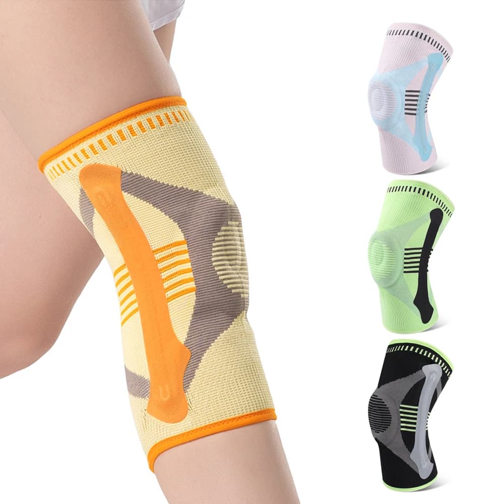 1 Pezzo Ginocchiera per Uomini e Donne, Supporto per Ginocchio con Cuscinetto in Gel per Rotula e Stabilizzatori Laterali, Fascia Compressiva per Corsa
