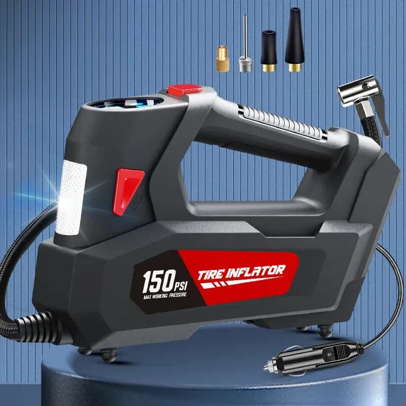 Compressore d'aria per auto 120W pompa di gonfiaggio per pneumatici portatile per auto con illuminazione a LED pompa d'aria per auto elettrica a rifornimento rapido