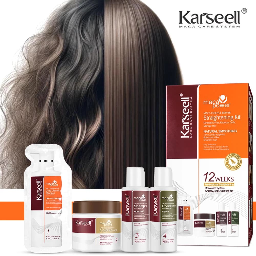 Karseell Golden Keratin Hair Mask Quick Repair Kit to smooth damaged hair Soft smooth shiny straightening for hair care Protuct