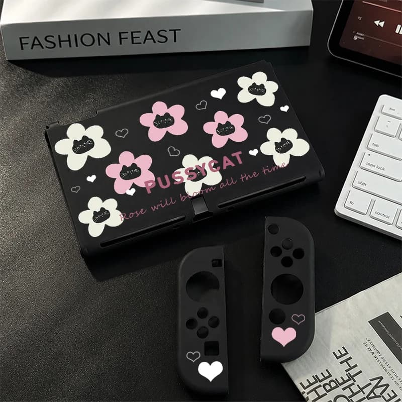 Kawaii Printed Soft Protector Sweat Slip-Resistant Controller Case Detachable Joy-Con for Nintendo Switch OLED Dockable Cover