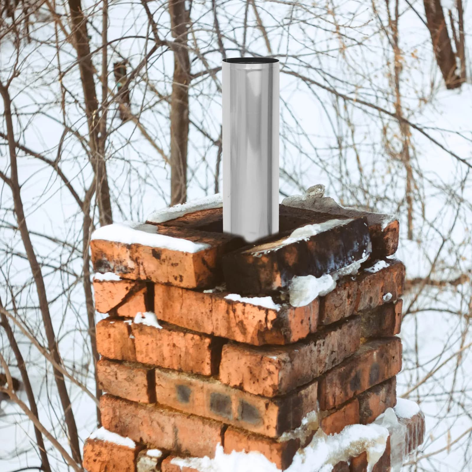 Stainless Steel Fumaria Cane Tube for Wood Stove, Right, for External Camping, Hot Tent, RV, Waste System, Safe, Anti-loss, Easy