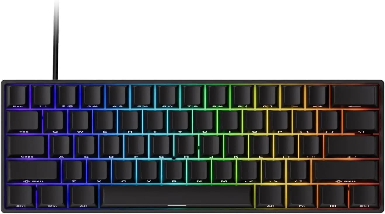 Tastiera da Gaming con Trigger Rapido al 60%, Frequenza di Scansione 16K, Switch Magnetici SP, Cablata, Nera con Retroilluminazione