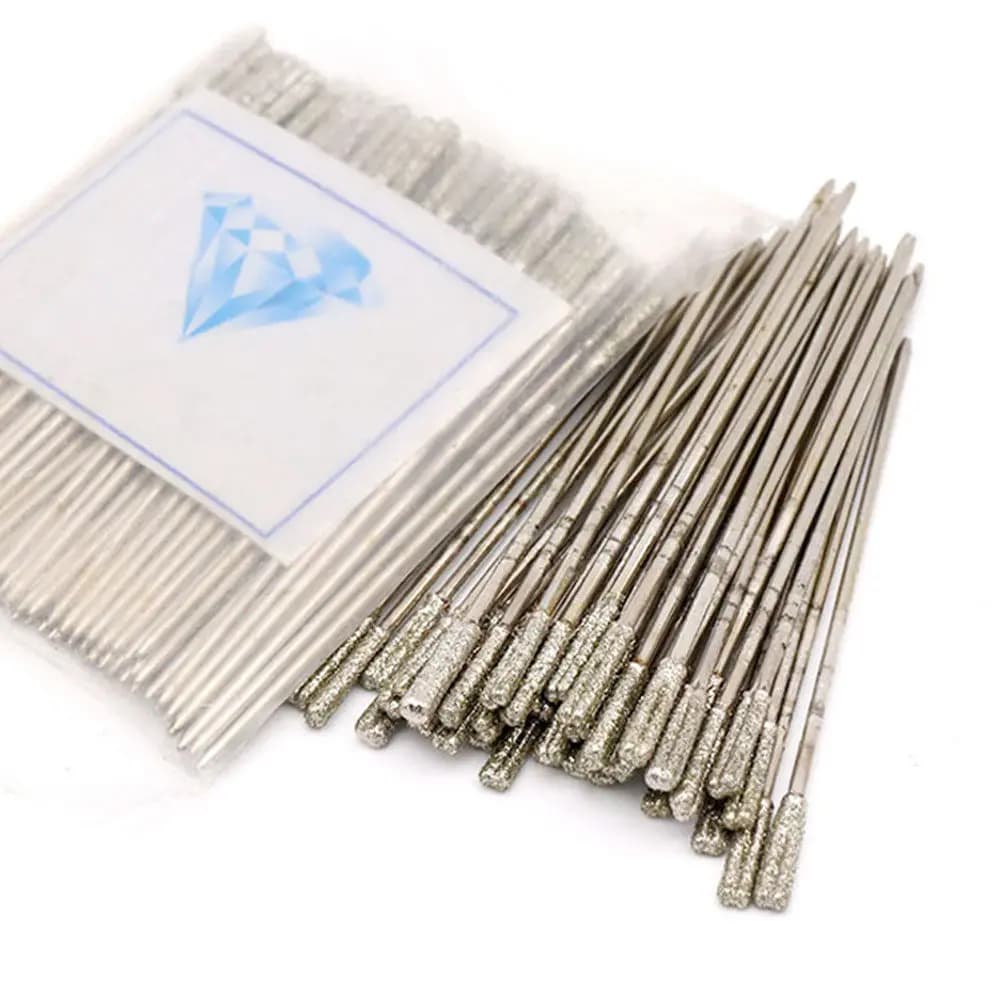 10Pcs Punching Needle Diamond Drill Bits Emery Jade Glass Ceramic Jewelry Drilling Tools Reinforced Head