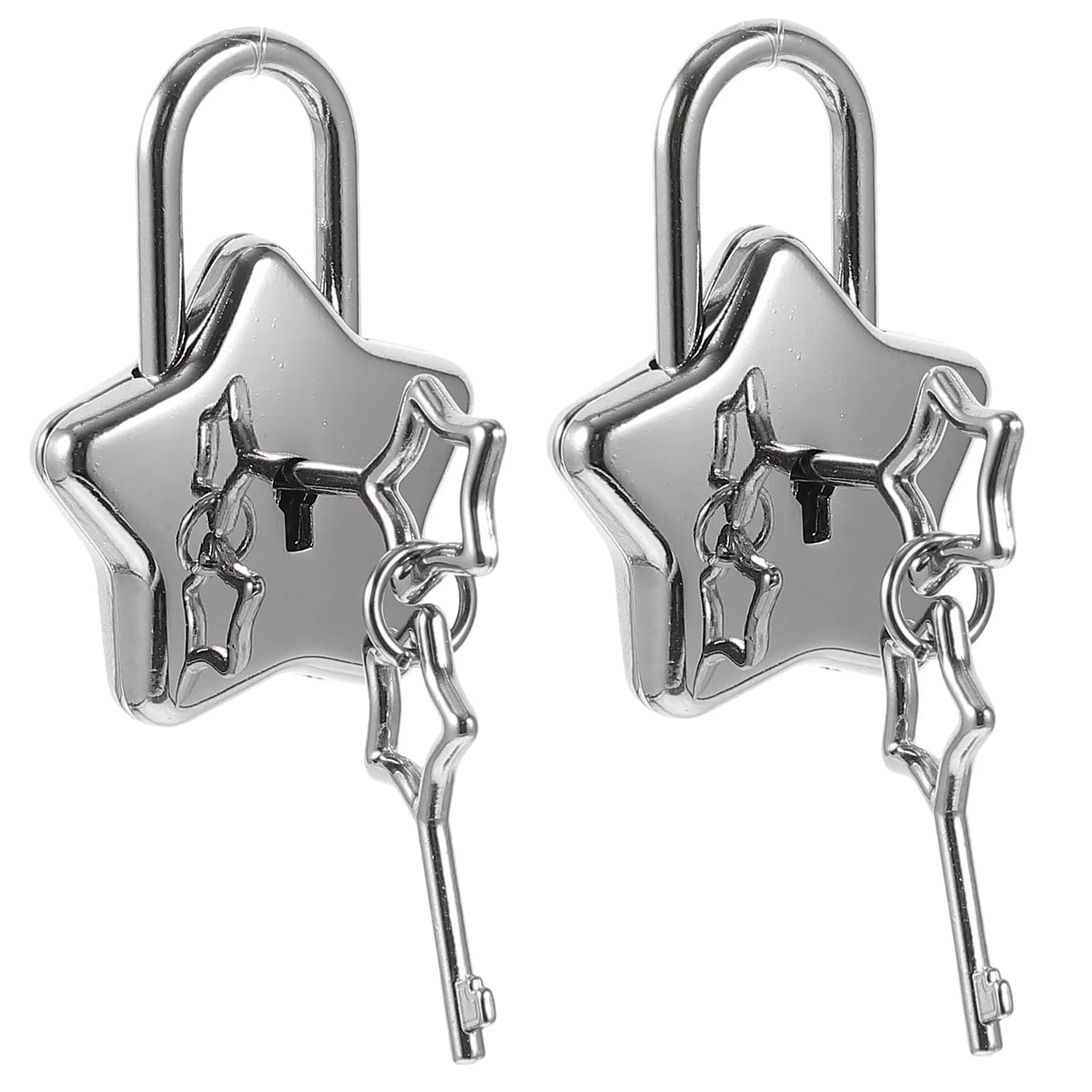 Lucchetto a forma di stella da 2 pezzi, lucchetto piccolo con chiavi, lucchetto leggero e carino per diario, scatola portaoggetti, zaino, uso in viaggio
