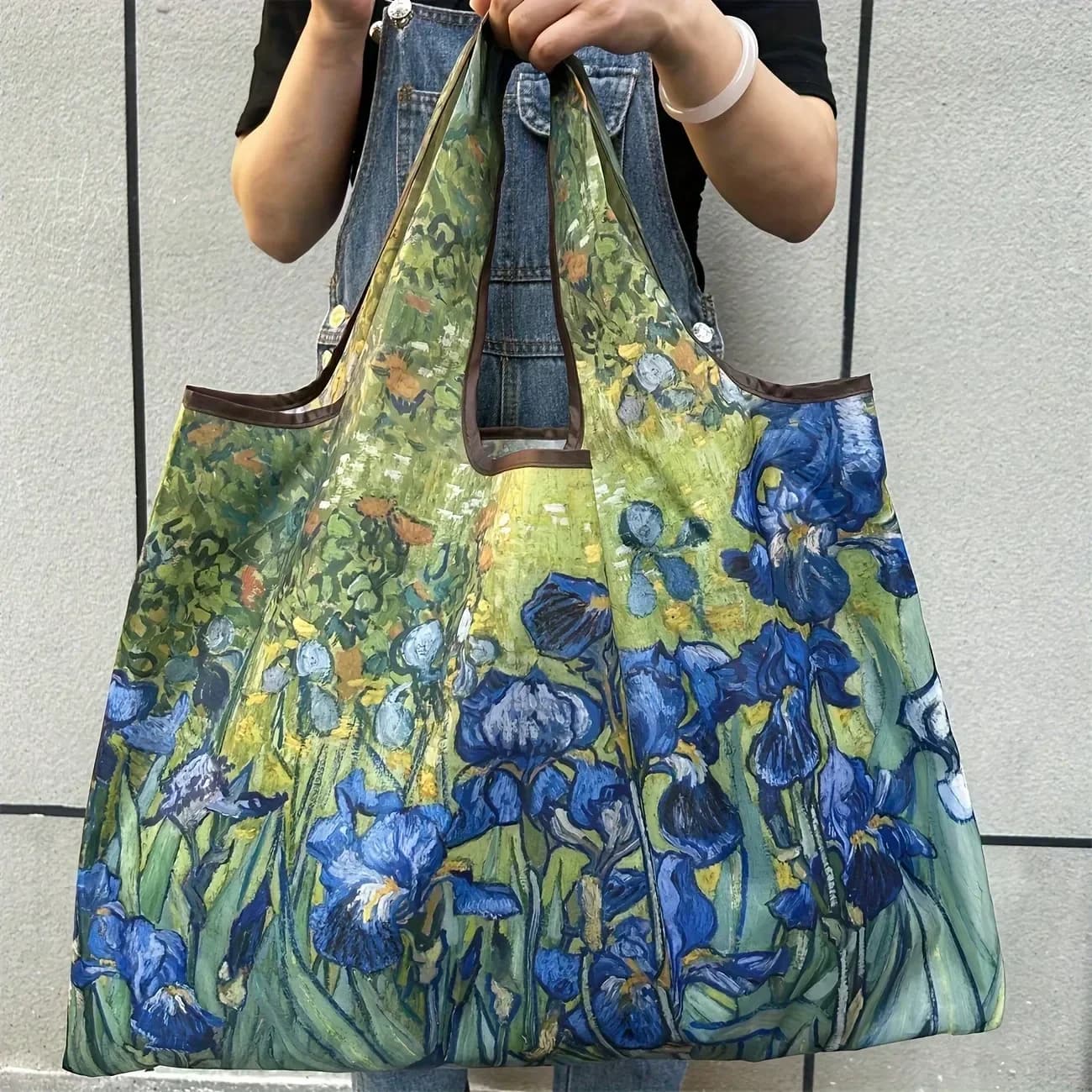 Large Capacity Foldable Tote Bag For Women, Stylish Patterned Shoulder Bag For Shopping & Gym, Portable Travel Carry-On Handbag, Durable Office & Daily Use Grocery Bag