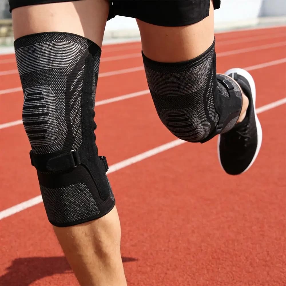 1/2 Pezzi Ginocchiera a Compressione Regolabile, Supporto Elastico per Ginocchio, Ginocchiera Pressurizzata per Fitness e Pallavolo, Uomo Donna
