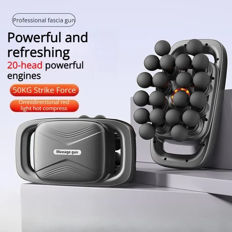 Powerful 20-head Massage Gun, High Frequency Vibration, Bionic, Anti-Noise, Wireless, for Full Body Massage