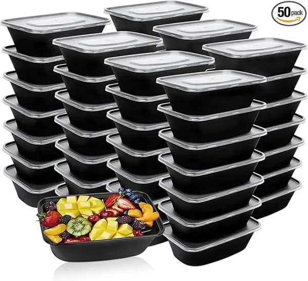 Contenitori per la preparazione dei pasti piccoli, 350 ml [Confezione da 50] - Mini contenitori riutilizzabili per la preparazione dei pasti a scomparto singolo, senza BPA, piccoli