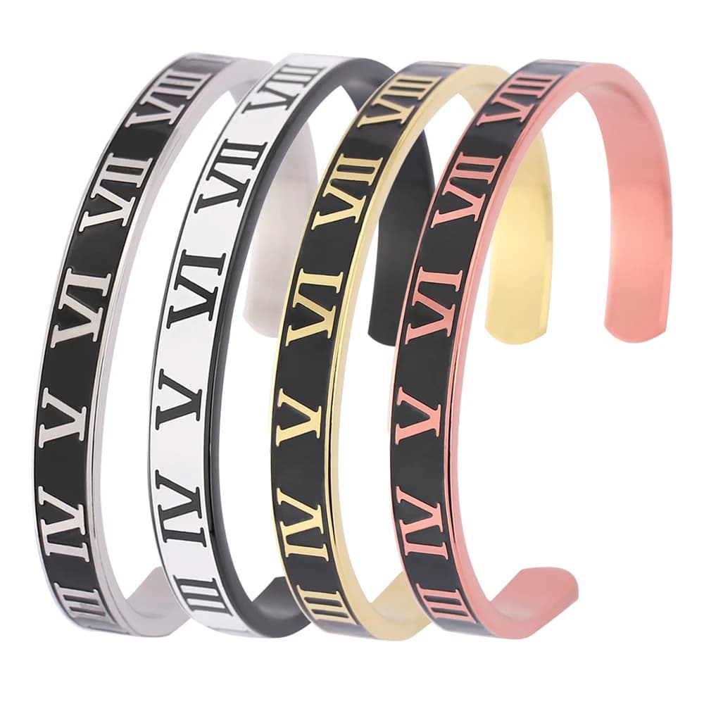 Gemelli alla moda in acciaio inossidabile Bracciali Gioielli in metallo da uomo Braccialetti in stile romano Gioielli artigianali con colla a goccia nera