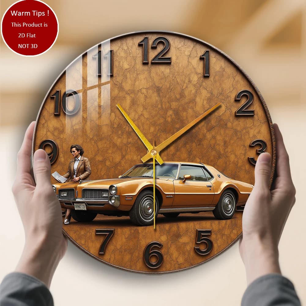 Tempered Glass Wall Clock classic woman's watch for vintage cars suitable for wall decorations or table displays everywhere