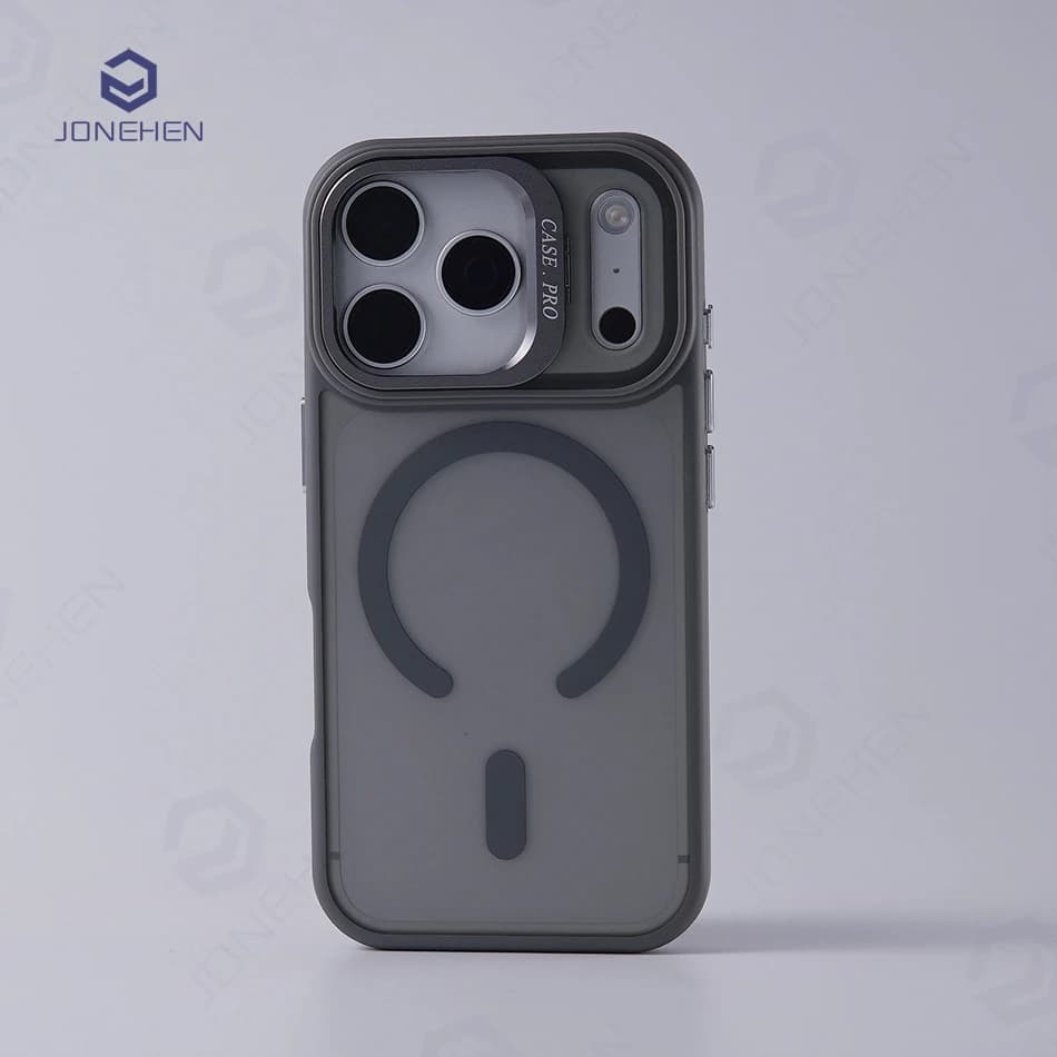 Supporto Magnetico in Metallo per Lenti Compatibile con Custodia Magsafe Arancione per iPhone 17 16 15 14 13 Pro Max, Cover Opaca Antiurto con Ricarica Wireless