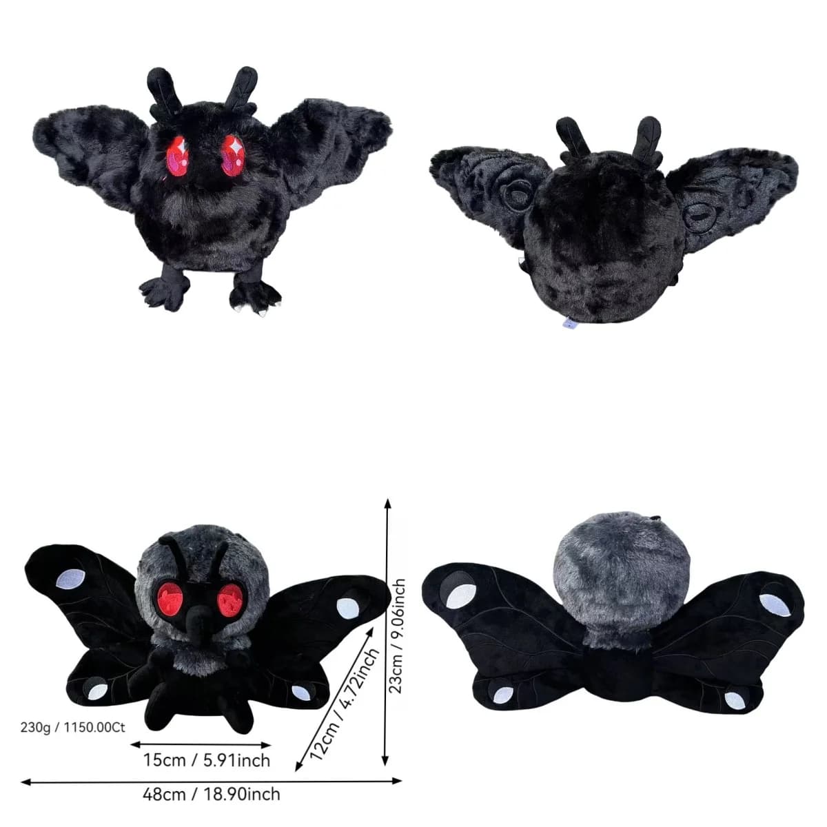 Nuovo Mothman Peluche Anime Peluche Peluche Animali di peluche Morbido peluche Bambini Regali di Halloween Compleanno bambola