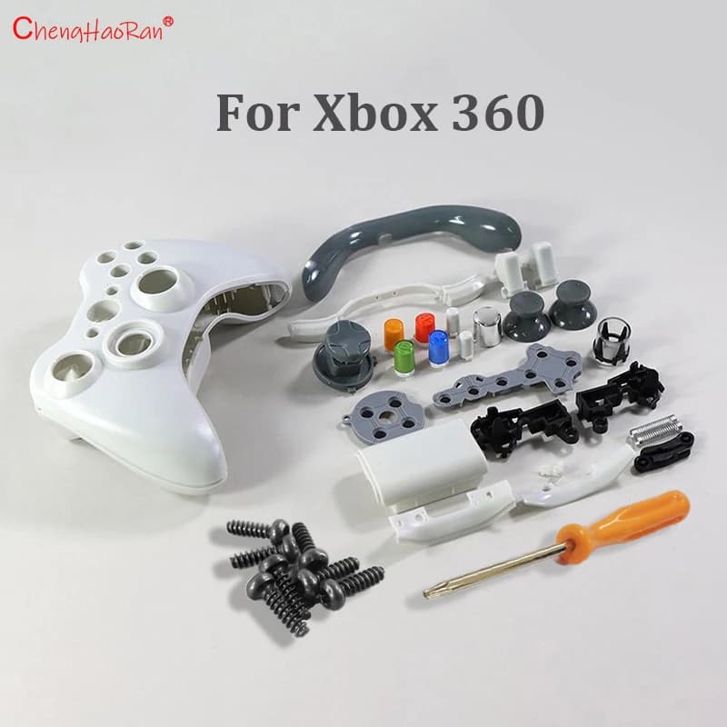1 set per custodia per controller wireless Xbox360 set completo con pulsanti Shell One viti per cacciavite set completo di accessori