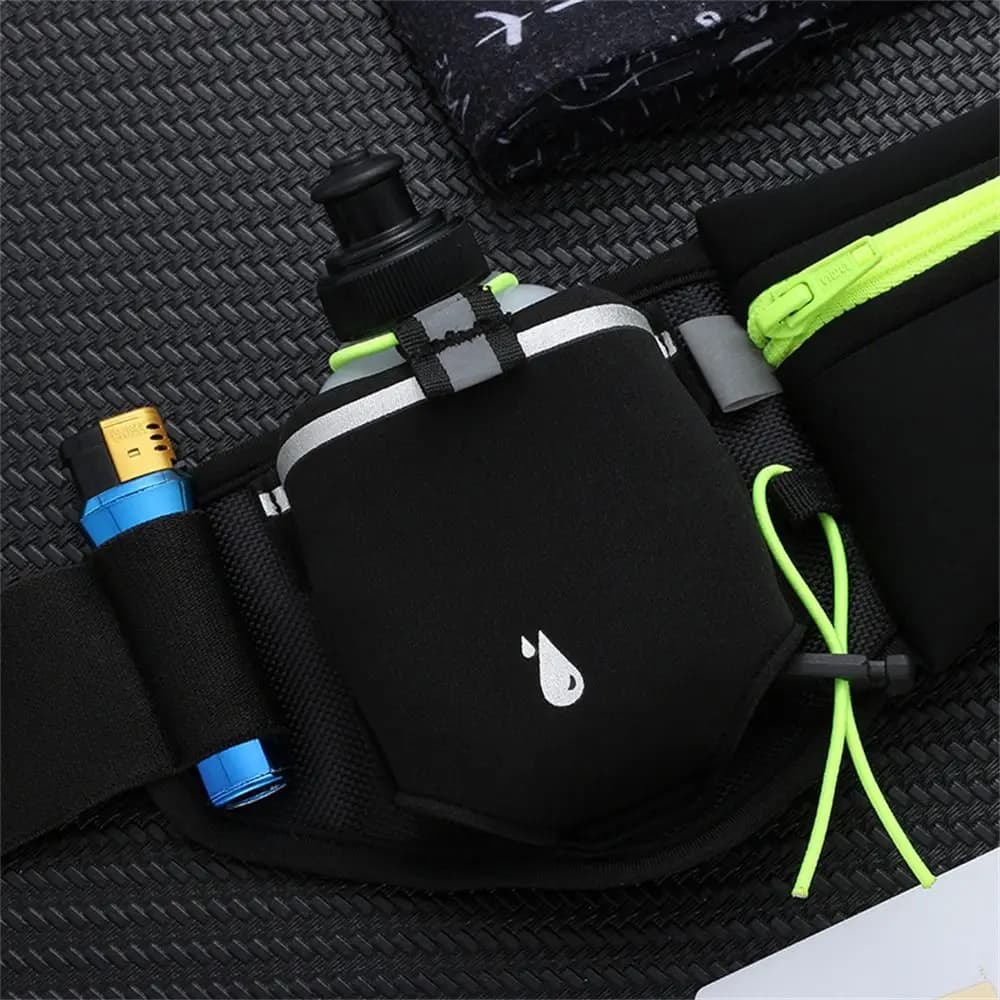 Running Waist with Water Bottle, Hydrating Belt, Marathon Waist, Waterproof Phone Case