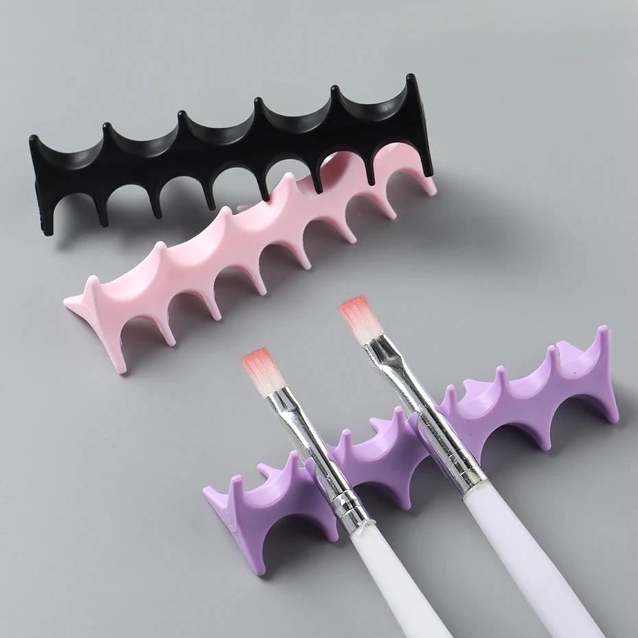 Supporto per Pennelli in Silicone Morbido, Espositore per Pennelli UV Gel, Organizzatore per Pennelli da Trucco e Pittura, Stand per Manicure