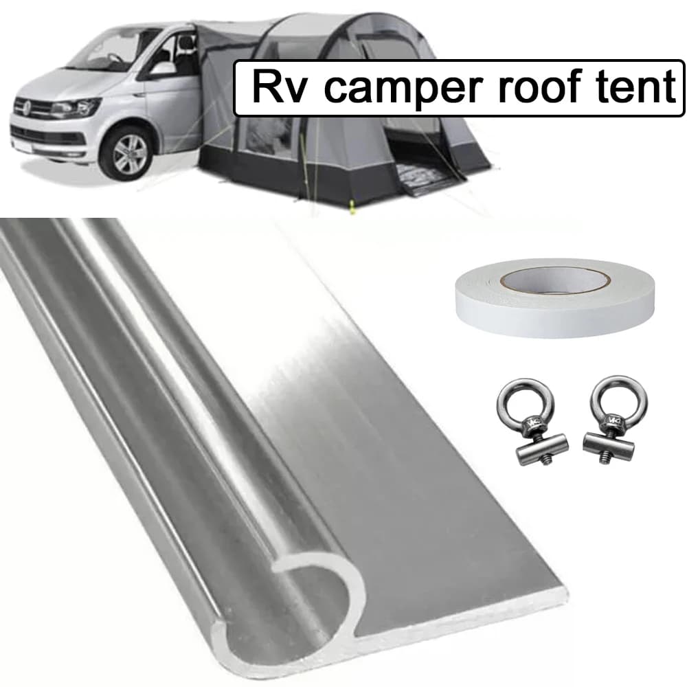 1 set roof curtain for motorhome guide to channel C with screw lifting ring biadhesive tape for camper caravan van motorhome accessories