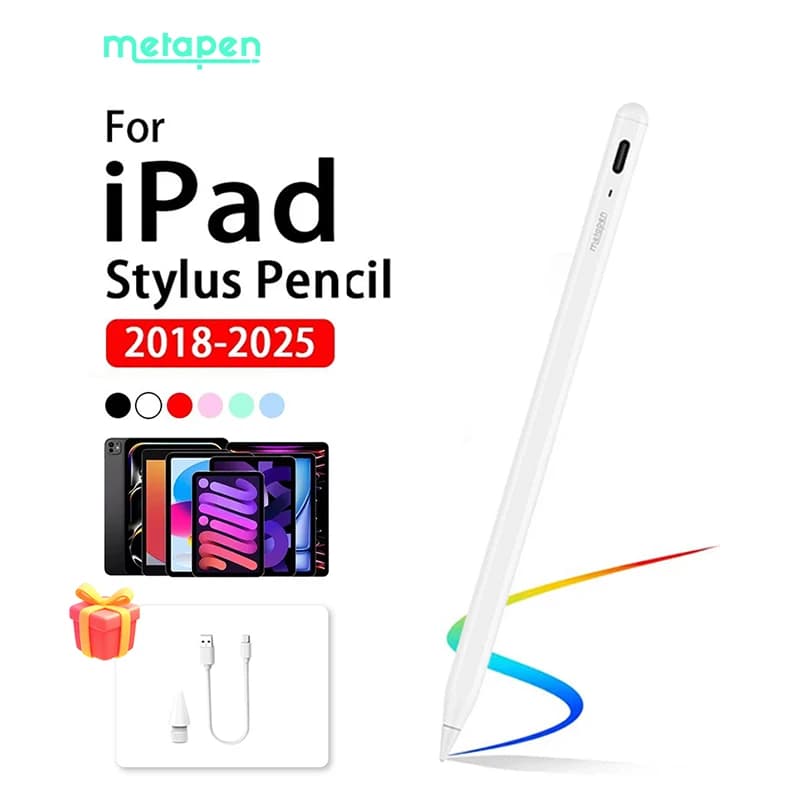 Metapen A8 per iPad Pencil 2018-2026, Penna Stilo con Rilevamento Inclinazione e Rifiuto del Palmo, Accessori per iPad/iPad Pro/iPad Mini/Air