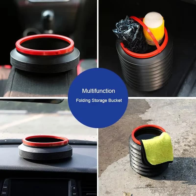 4L Car Wastebasket Lightweight Car Trash Can Foldable Save Space Large Capacity Car Garbage Bin