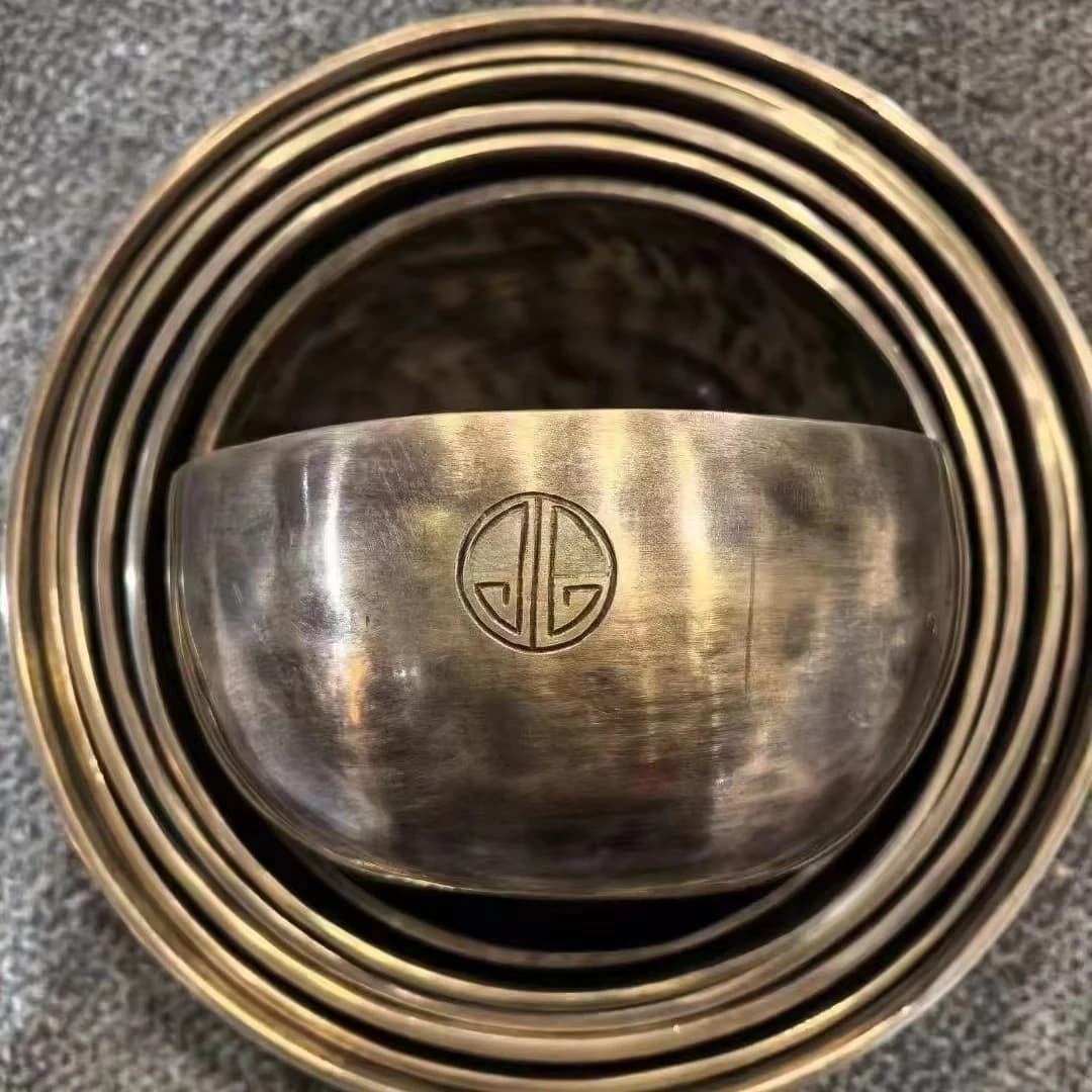 Full Moon Brass 25cm Cuencos Metal Singing Bowl Quartz Products for Healing Meditation and Sound Bath