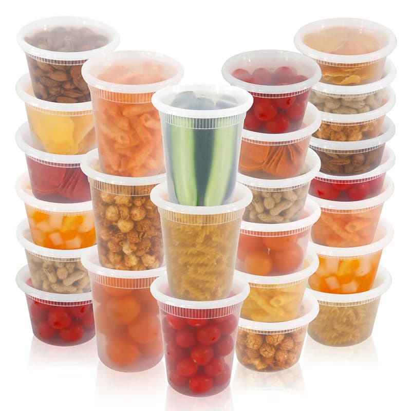 Contenitori trasparenti per alimenti, 10 pezzi, senza BPA, ermetici con coperchio, adatti a microonde e congelatore, portatili per la preparazione dei pasti.