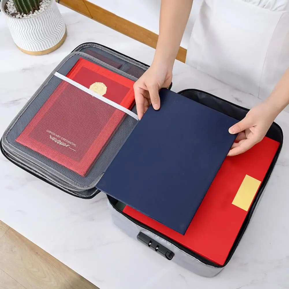 Large Capacity Multi-Layer Document Storage Bag Certificate File Document Organizer Case Home Travel Briefcase Folder Holder