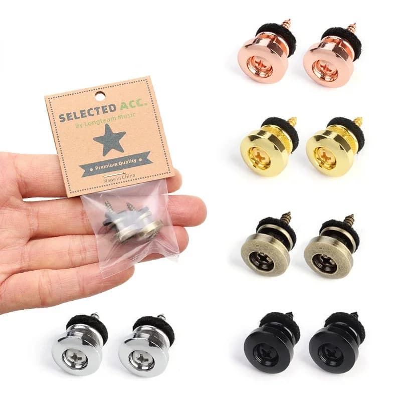 2 pezzi serrature per tracolla per chitarra oro argento nero chitarra basso cintura pulsante fibbia accessori per chitarra parti di chitarra accessori per ukulele