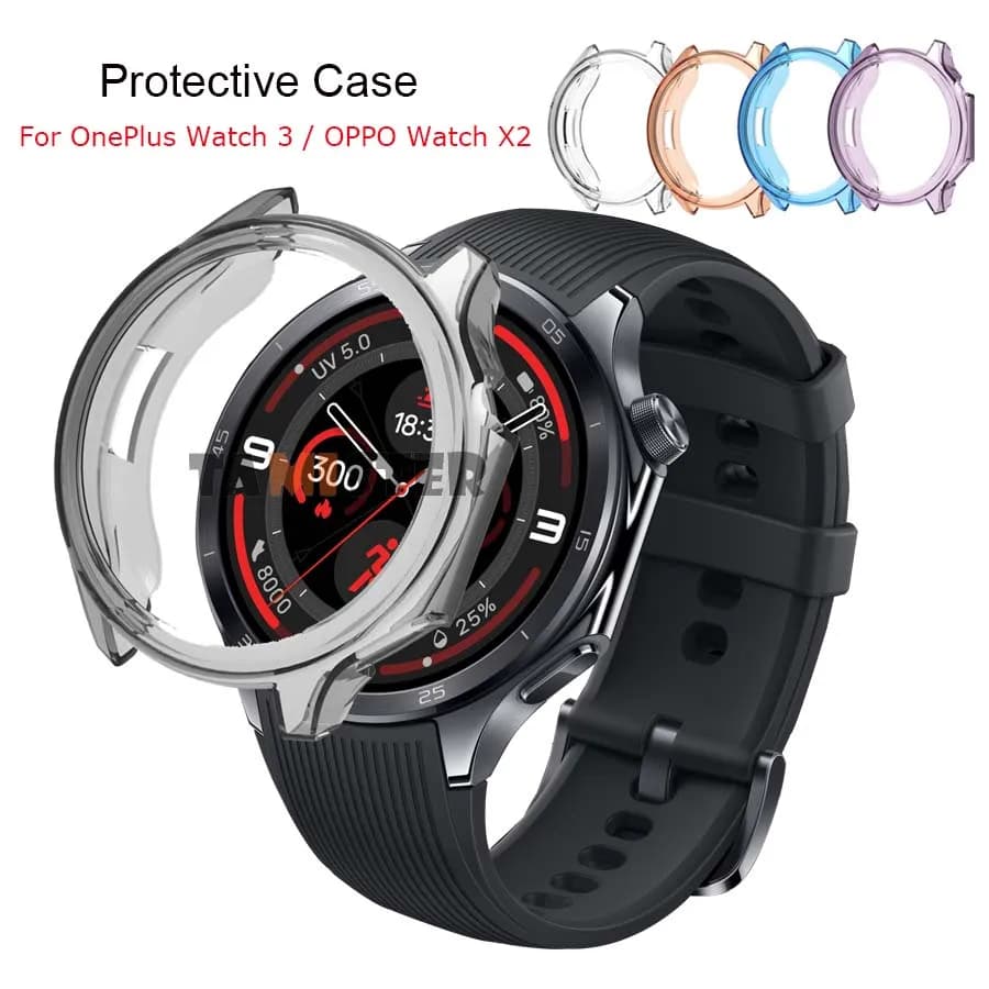Custodia morbida in TPU per OnePlus Watch 3 Guscio protettivo per paraurti per Oppo Watch X2 Cornice protettiva Accessori intelligenti