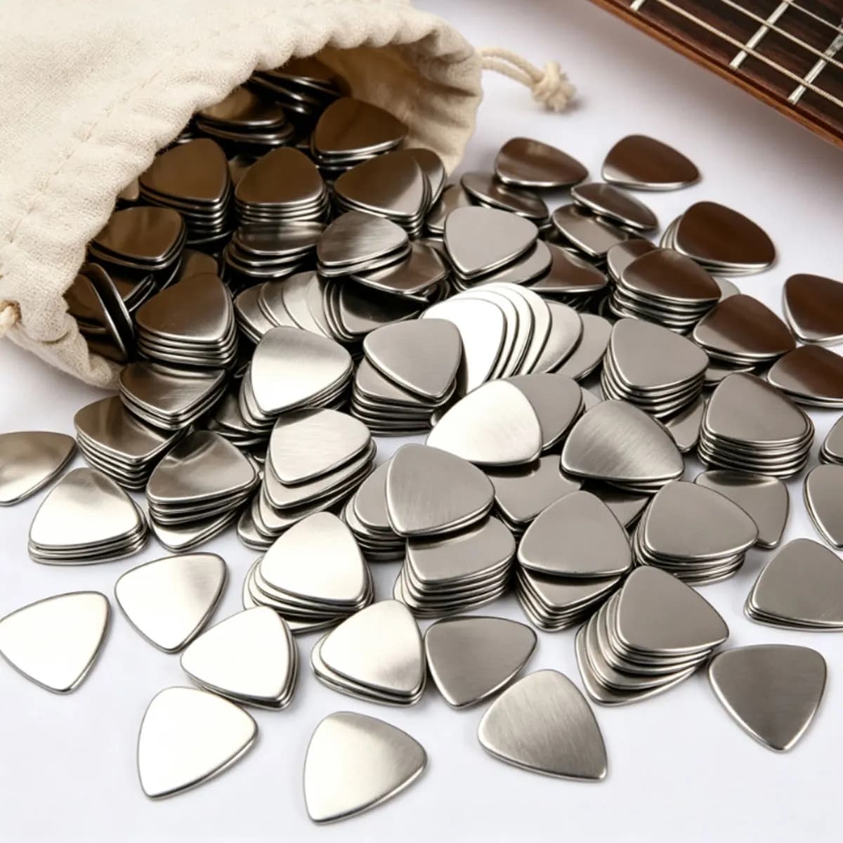 6/12Pcs 0.3mm Thin Stainless Steel Guitar Picks – Durable & Wear-Resistant Metal Plectrums, Versatile for Acoustic, ZSY