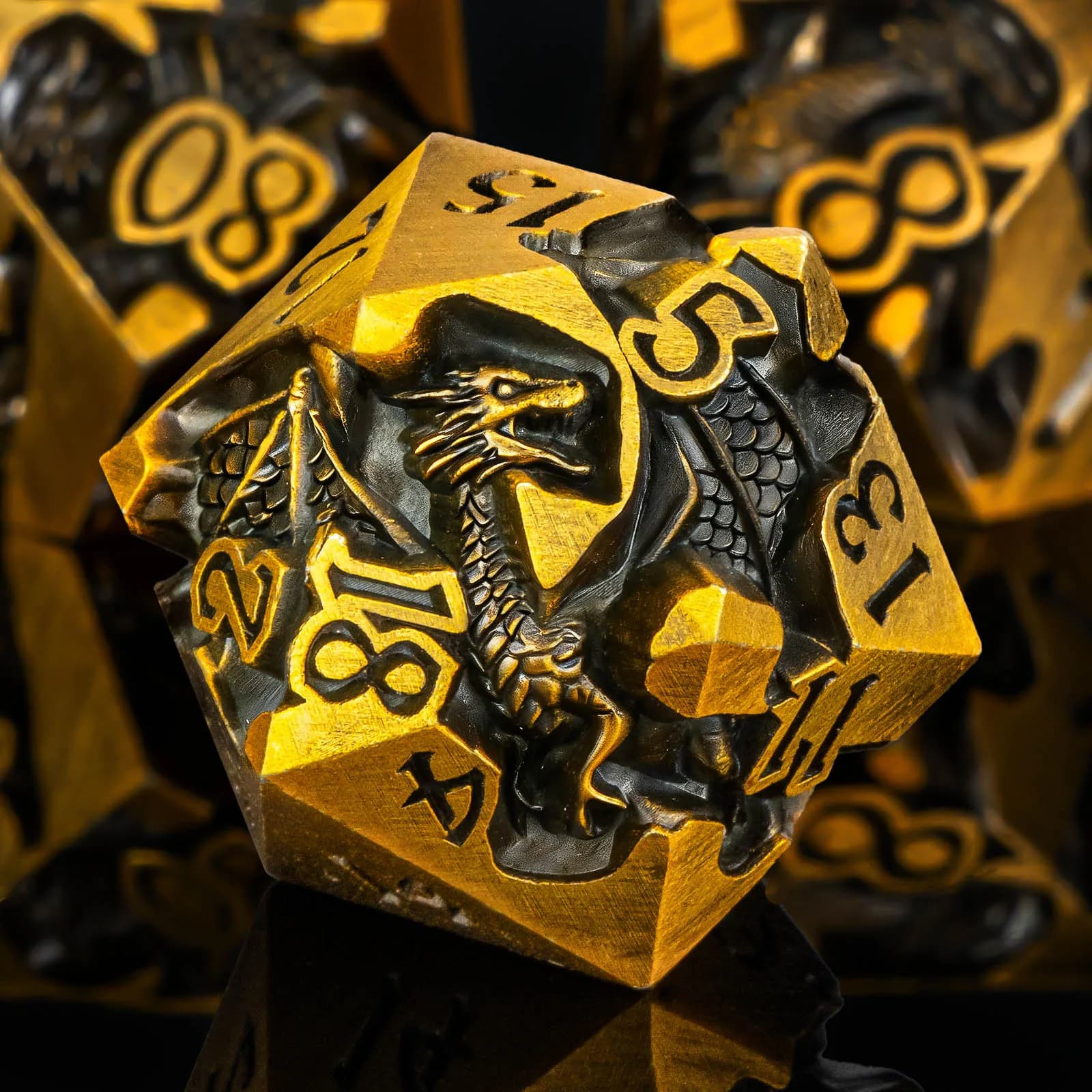 Set di Dadi Dragon DND per Giochi di Ruolo, Set di Dadi in Metallo D&D per Dungeon and Dragon, Dadi Poliedrici D&D D20 D12 D10 D8 D6 D4