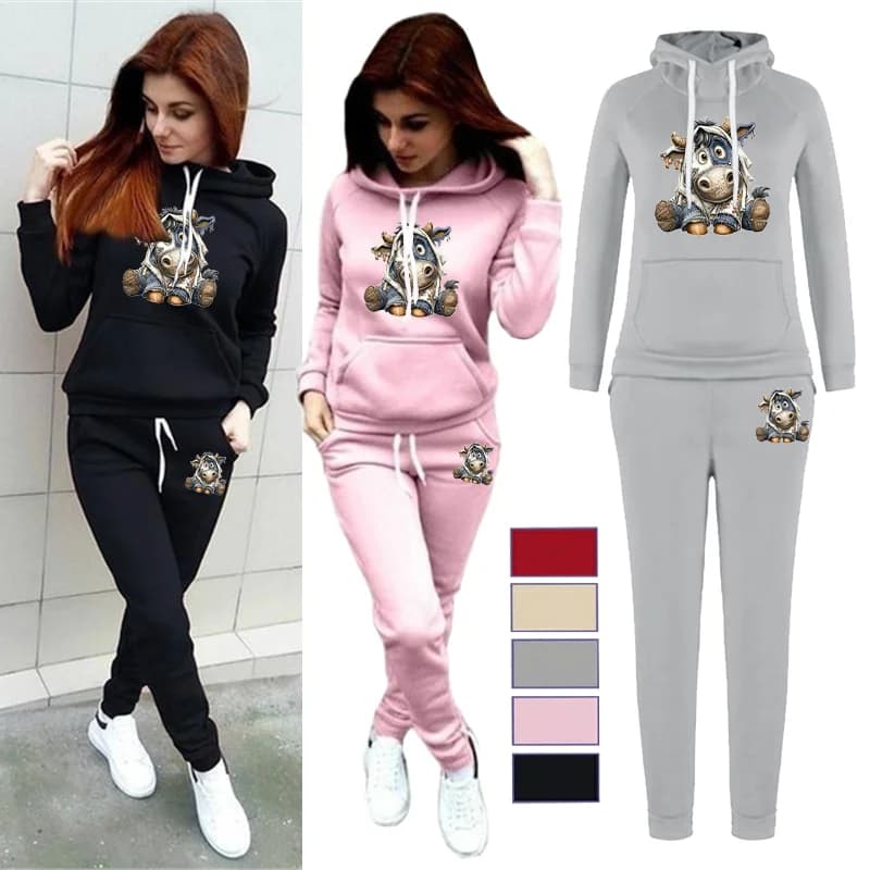Women TrackSuit Aesthetic Designer Clothes Autumn Winter High Quality Hoodies Sweatshirts Sweatpants Sportwear Woman Pants Sets