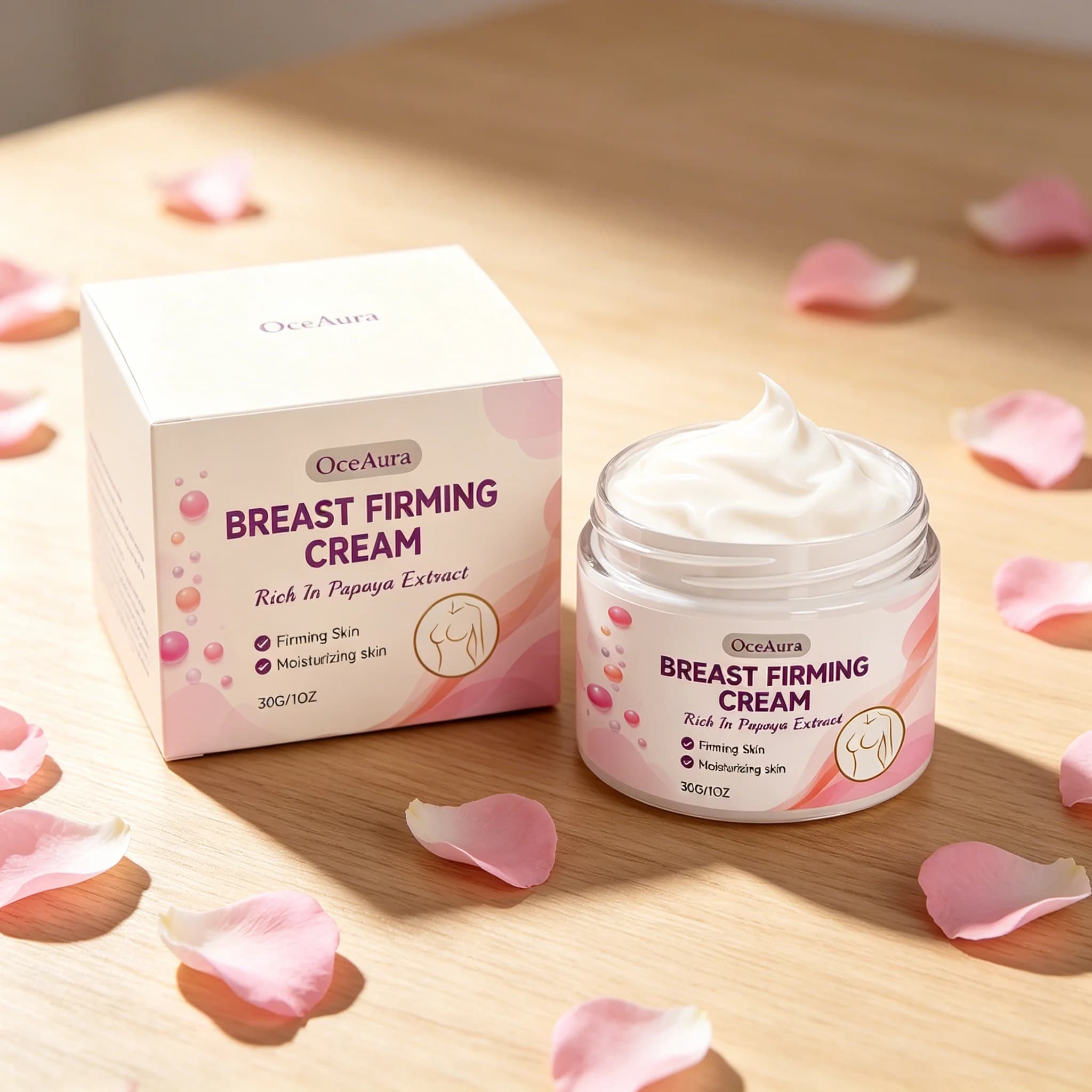 Papaya extract chest care cream moisturizes elastic skin, improves sagging chest shape, daily chest SPA massage nourishing cream