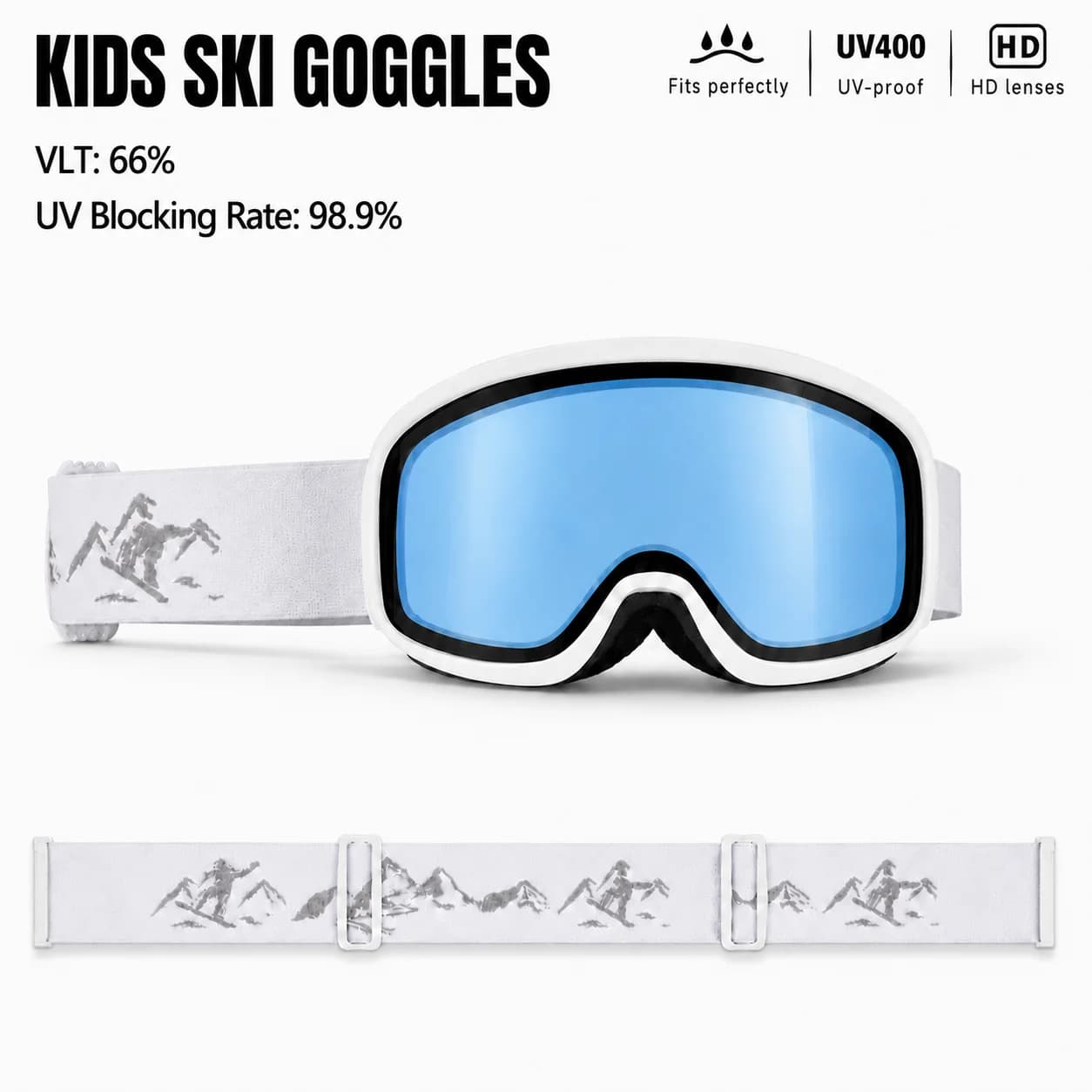 Children's Double-Layer Anti-Fog Ski Goggles Colorful Coated Mountaineering Outdoor Sandproof Snow Goggles for Kids