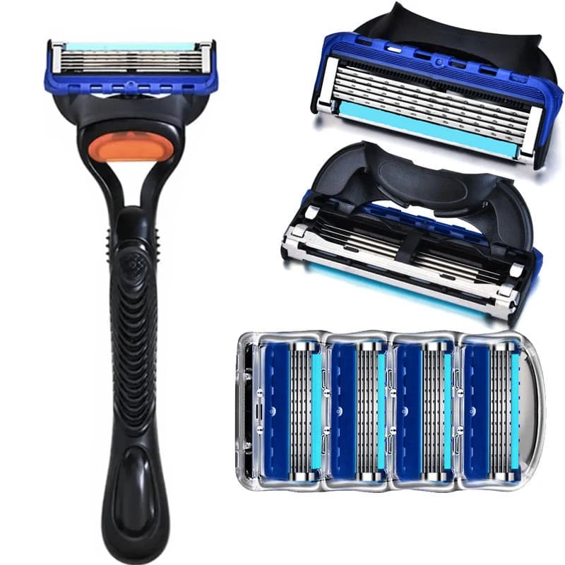 Men's Razor at 5 blades Fusion Pro Power, shaver for beard and face, hair trimmer, 5-layer blade refills.