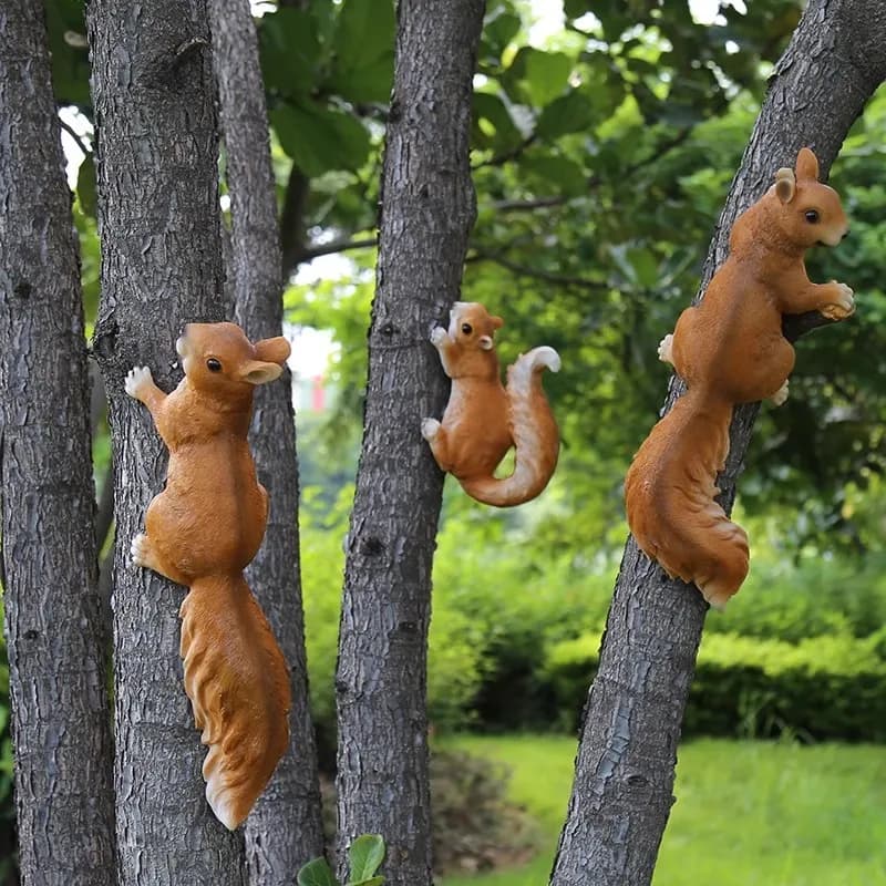 Decorazione da giardino, ornamenti da giardino Giardini all'aperto, ornamenti per la scuola materna Simulazione animale scoiattolo pendolo nuovo