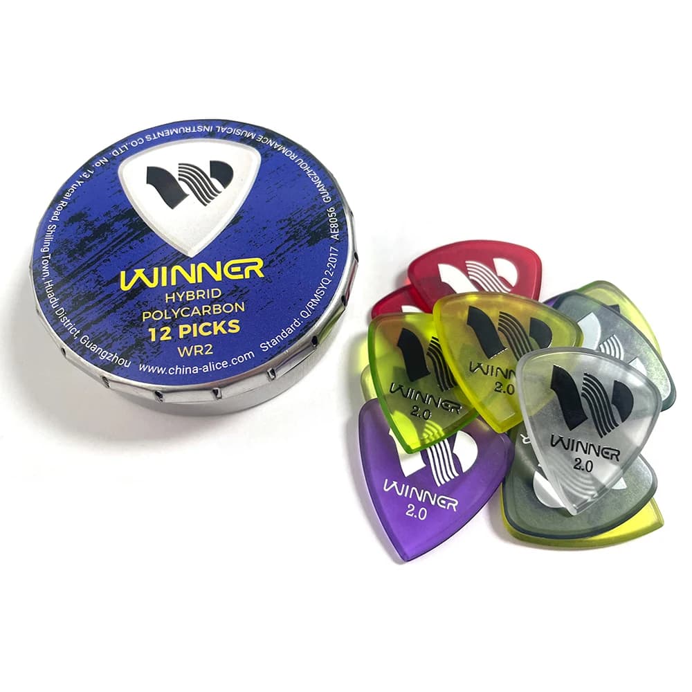 Lotti di 12 plettri per chitarra ibridi Alice WR2 in policarbonato da 2,0 mm per basso elettrico