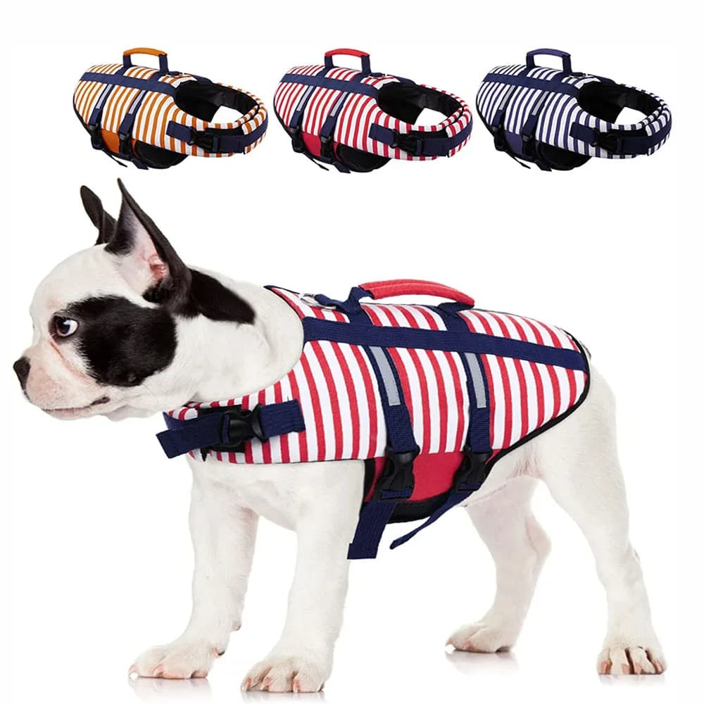 Giubbotto di salvataggio per cani Ripstop Giubbotto di salvataggio per cani Conservatore per la nautica Nuoto con manico di salvataggio Cappotto galleggiante riflettente per cuccioli Costume da bagno per animali domestici