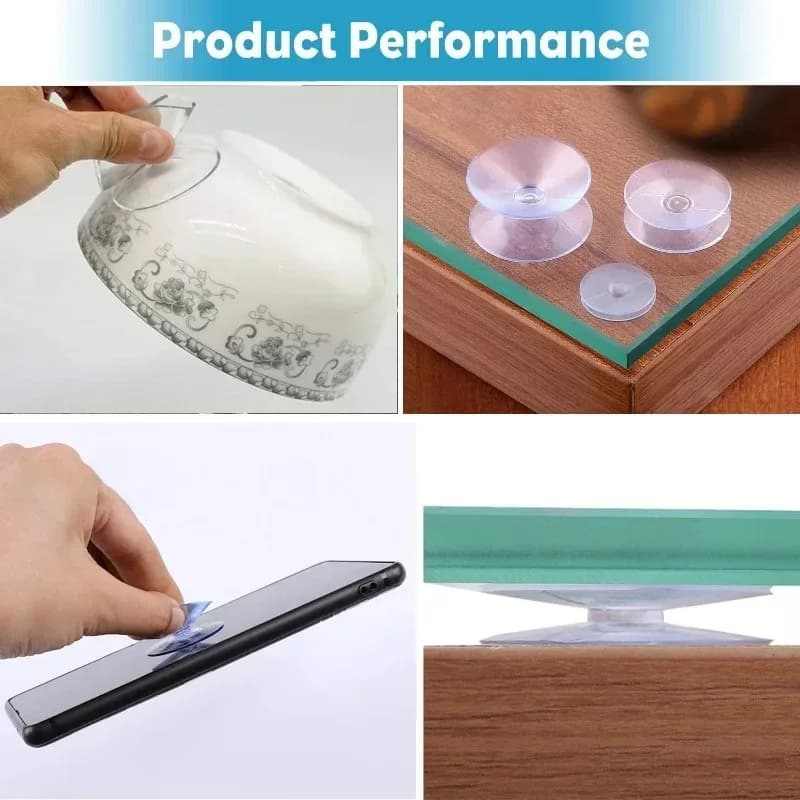Ventosa in plastica a doppia faccia, ventosa trasparente antiscivolo sotto vuoto per vetro, finestra dell'auto, tavolo, distanziatore, portasapone fai da te