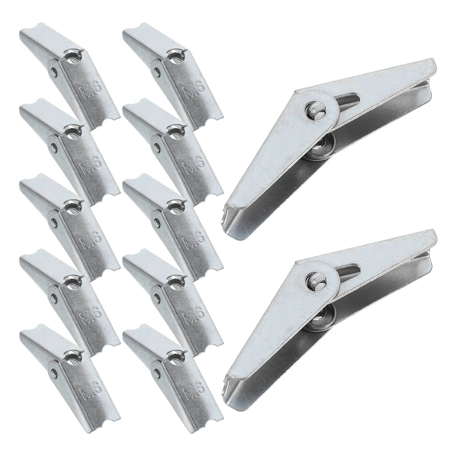 12Pcs Heavy Duty Toggle Bolt Wings for Drywall Gypsum Board Cement Board Galvanized Iron Robust Wall Anchors for Bookshelves